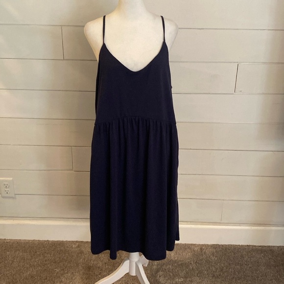 Old Navy dark blue Spagehetti strap sundress. Size XLT. Adjustable straps. - Picture 2 of 15